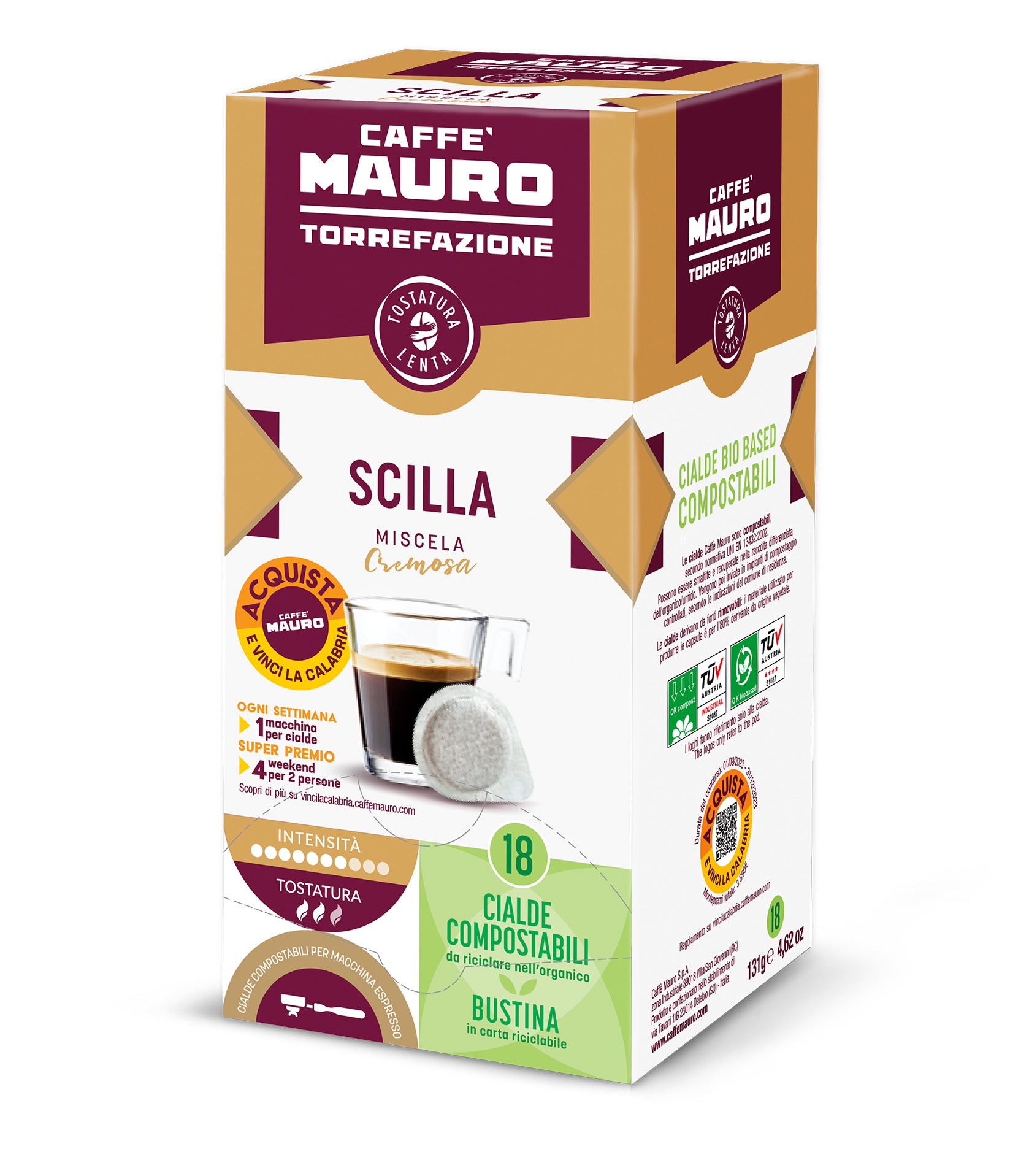 SCILLA - CREMOSO CAFFE' MAURO CIALDE COMPOSTABILI 18 CIALDE – Shop Caffè  Mauro