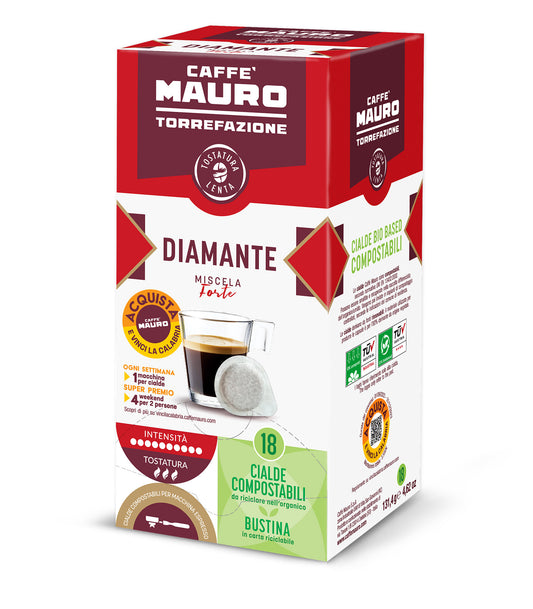DIAMANTE - FORTE CAFFE' MAURO CIALDE COMPOSTABILI 18 CIALDE