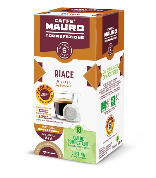 RIACE - INTENSO CAFFE' MAURO CIALDE COMPOSTABILI 18 CIALDE