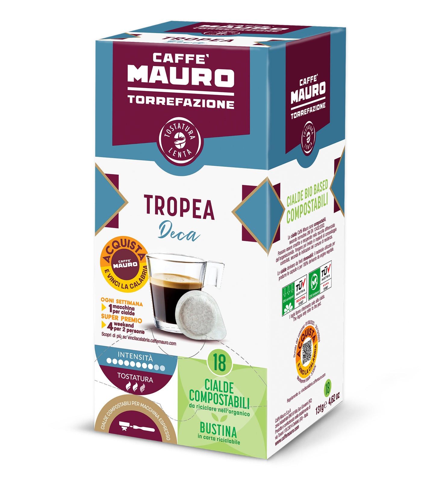 TROPEA - DECA CAFFE' MAURO CIALDE COMPOSTABILI 18 CIALDE