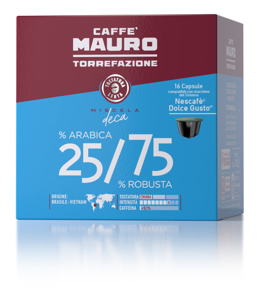 CAFFE' MAURO COMPATIBILI DOLCE GUSTO DECA 25% ARABICA - 75% ROBUSTA 16 CAPSULE